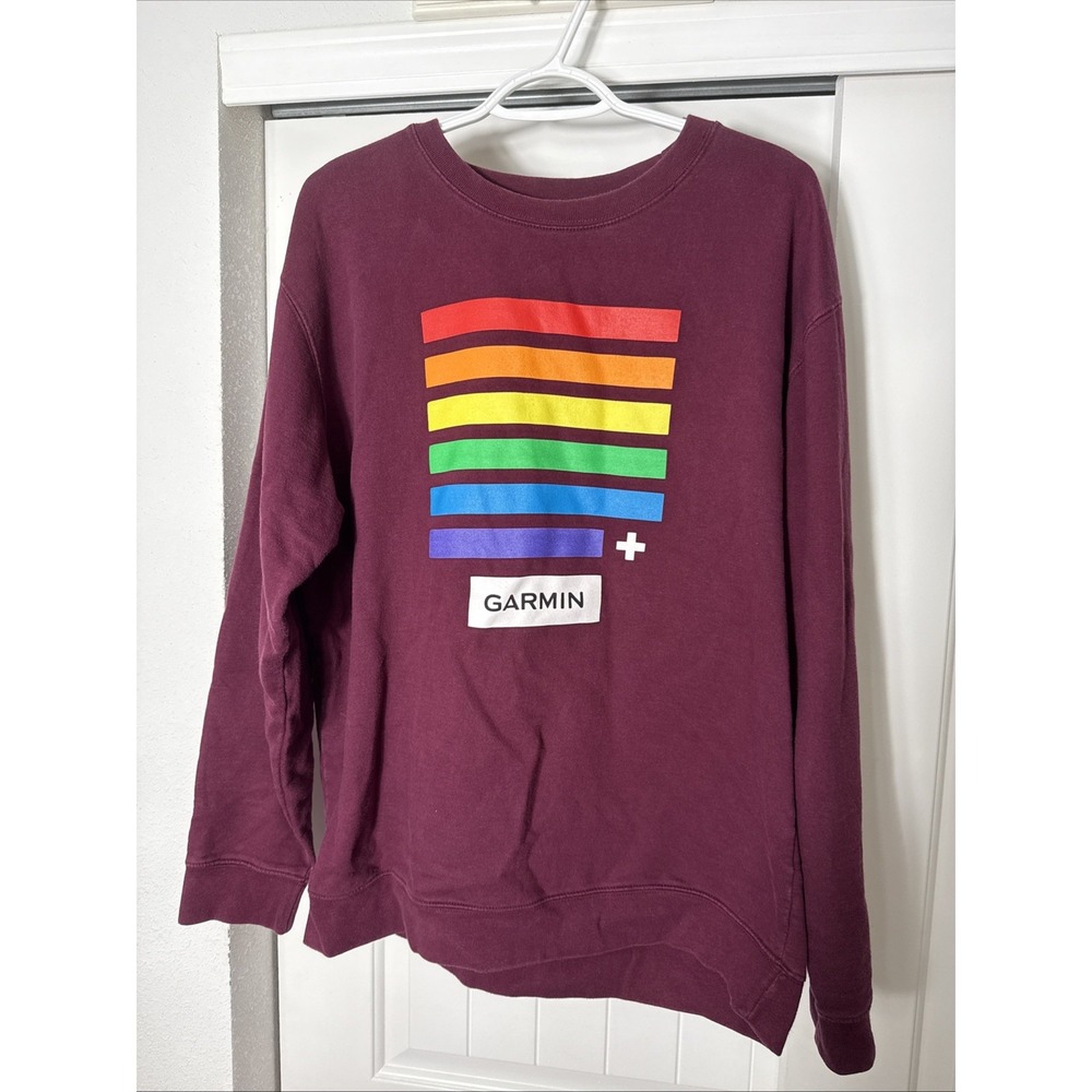 Garmin Pride Graphic Crewneck Sweatshirt Men's XL LGBTQ+ Hiking Casual Outdoor